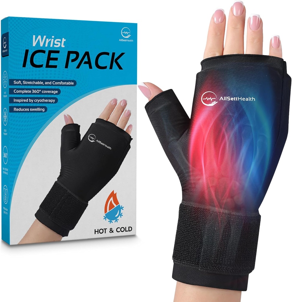 Wrist Ice Pack Wrap - Thumb & Hand Ice Pack per Arthritis Relief | Microwavable & Freezer Safe, Dual Therapy for Carpal Tunnel, Tendonitis, Gonfiore, Rilievo mirato per la mano