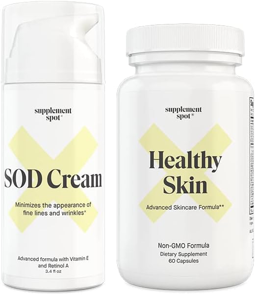 Bundle: SOD Superoxide Dismutase crema facciale e sana pelle Antiinvecchiamento supplemento