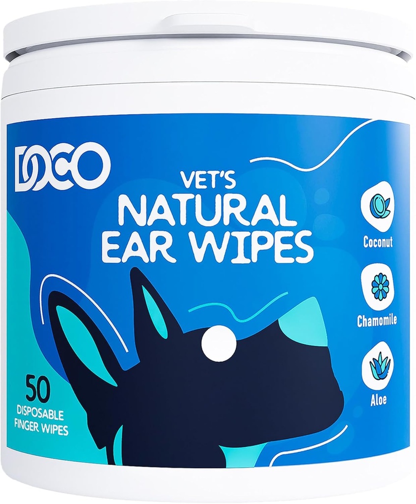 Kit di pulizia per cani e gatti Eucalyptus, Camomilla e Aloe Cat Ear Cleaner Soothes, Deodorizes & Helps Itchy Ears (50 Count)