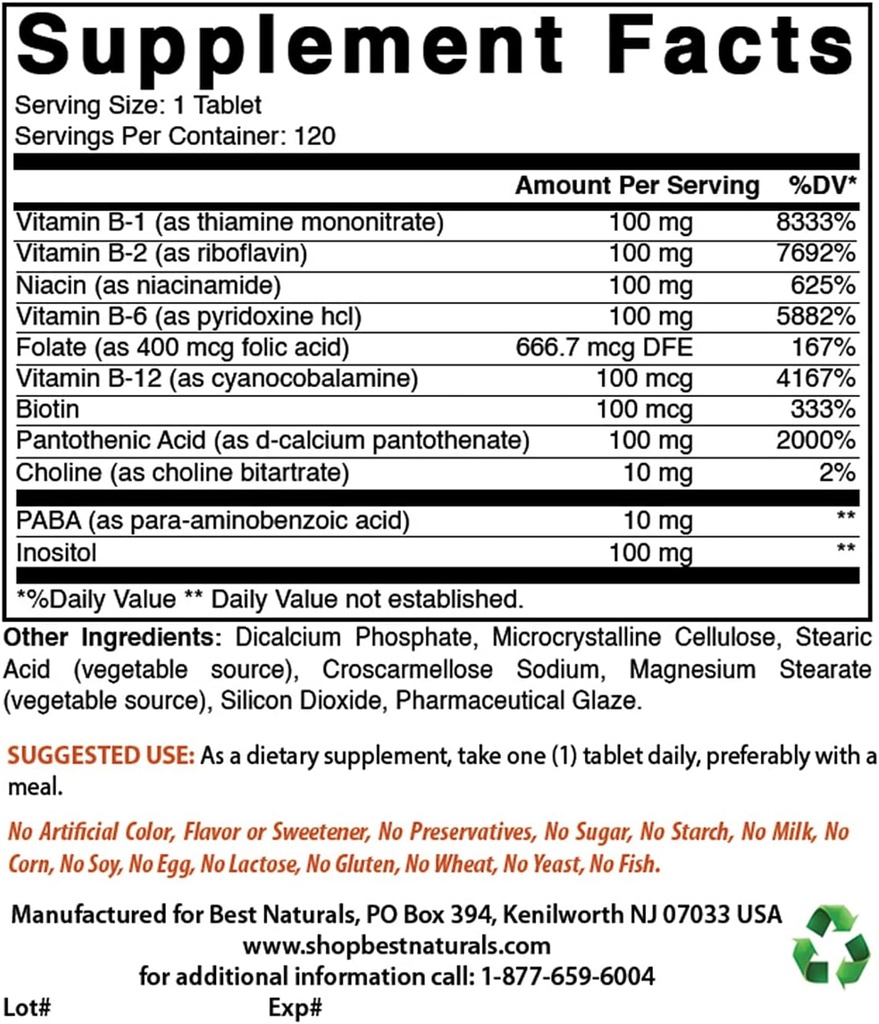 Best Naturals B-100 Complex & Vitamina D3 5000 IU