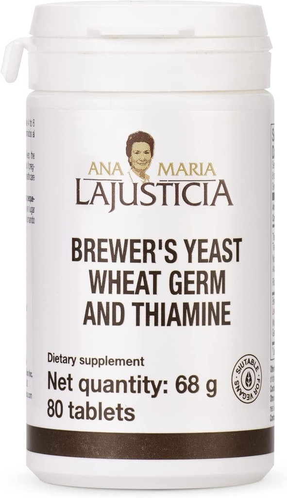 Ana Maria Lajusticia- il lievito di BREWER - Fonte di vitamine, salute del cuore e digestione sana - 20 giorni pacchetto di trattamento Sugar Free & Vegan Friendly.