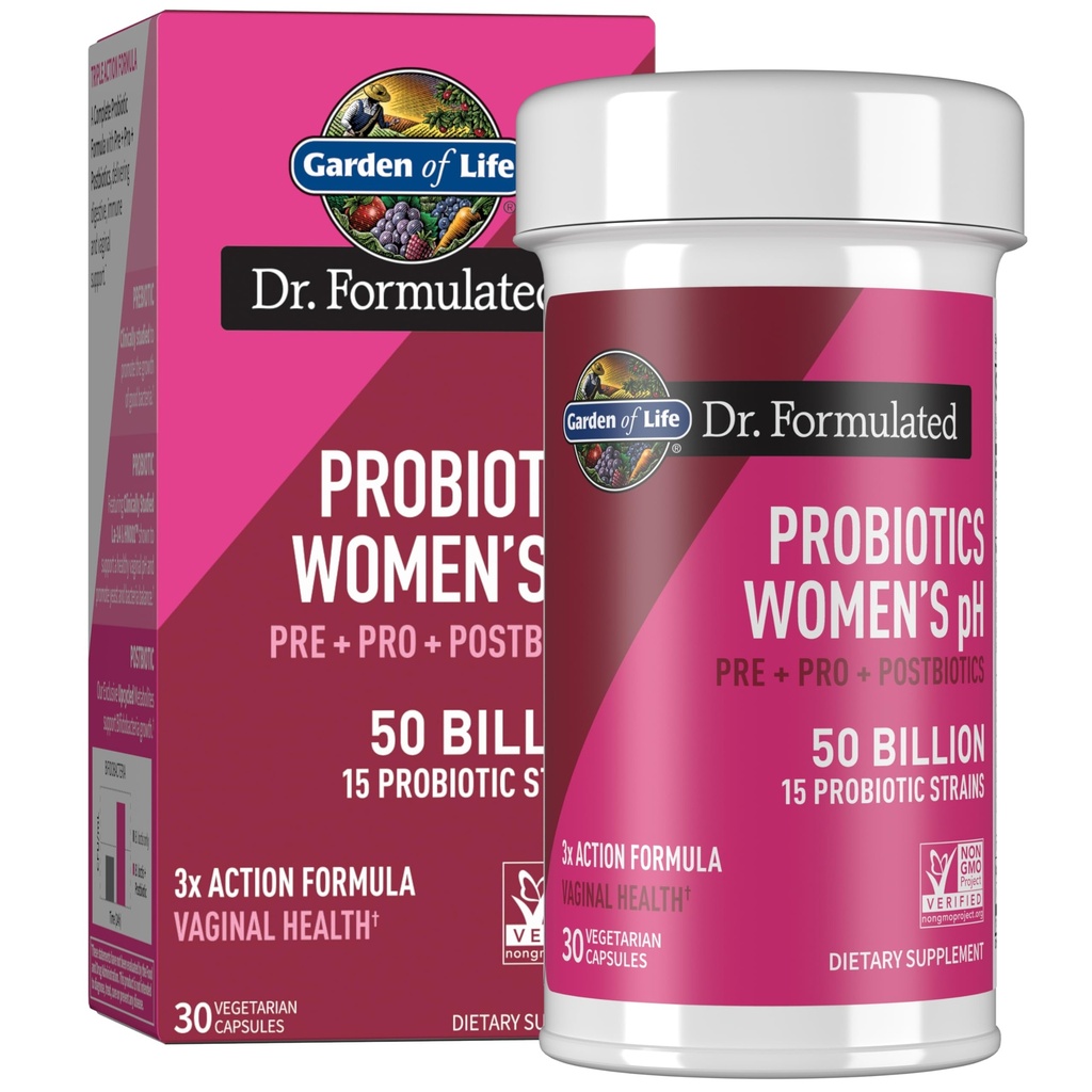 Giardino della vita Dr Formulato una volta ogni giorno 3 in-1 Prebiotici completi, Postbiotici & Probiotici per le donne, PRE + PRO + POSTBIOTIC Supplemento per la salute digestiva, Immune & Vaginal, 30 giorni di alimentazione