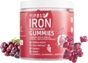 Iron Gummies Sugar Free, 120 Gummies Ferro da stiro Supplemento per le donne Multivitaminico con ferro, vitamine & zinco per le donne, uomini e bambini- Uva aroma, Vegan Supplement, Folate for Energy- No After Taste