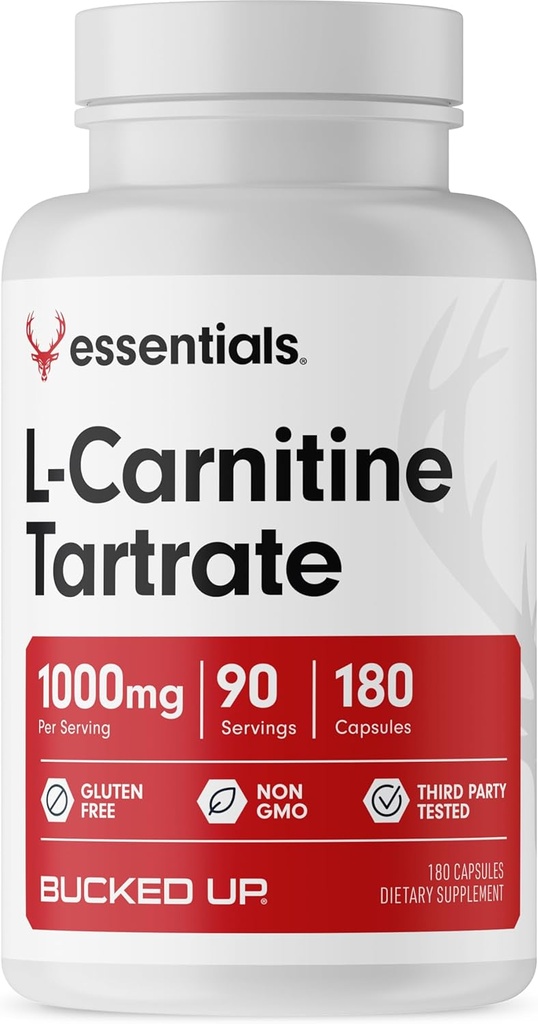Bucked Up Tartrato L-Carnitina 1000mg, Essentials (90 Serve, 180 capsule)