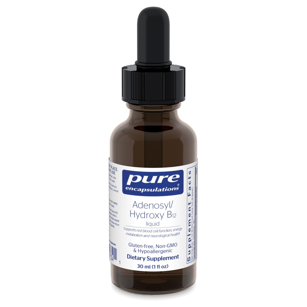 Pure Encapsulations Adenosyl/Hydroxy B12 Liquid 30 mL - Supporta il metabolismo energetico e la salute neurologica* - per il supporto cerebrale* - Gluten Free - Vegan - 1 Fl Oz