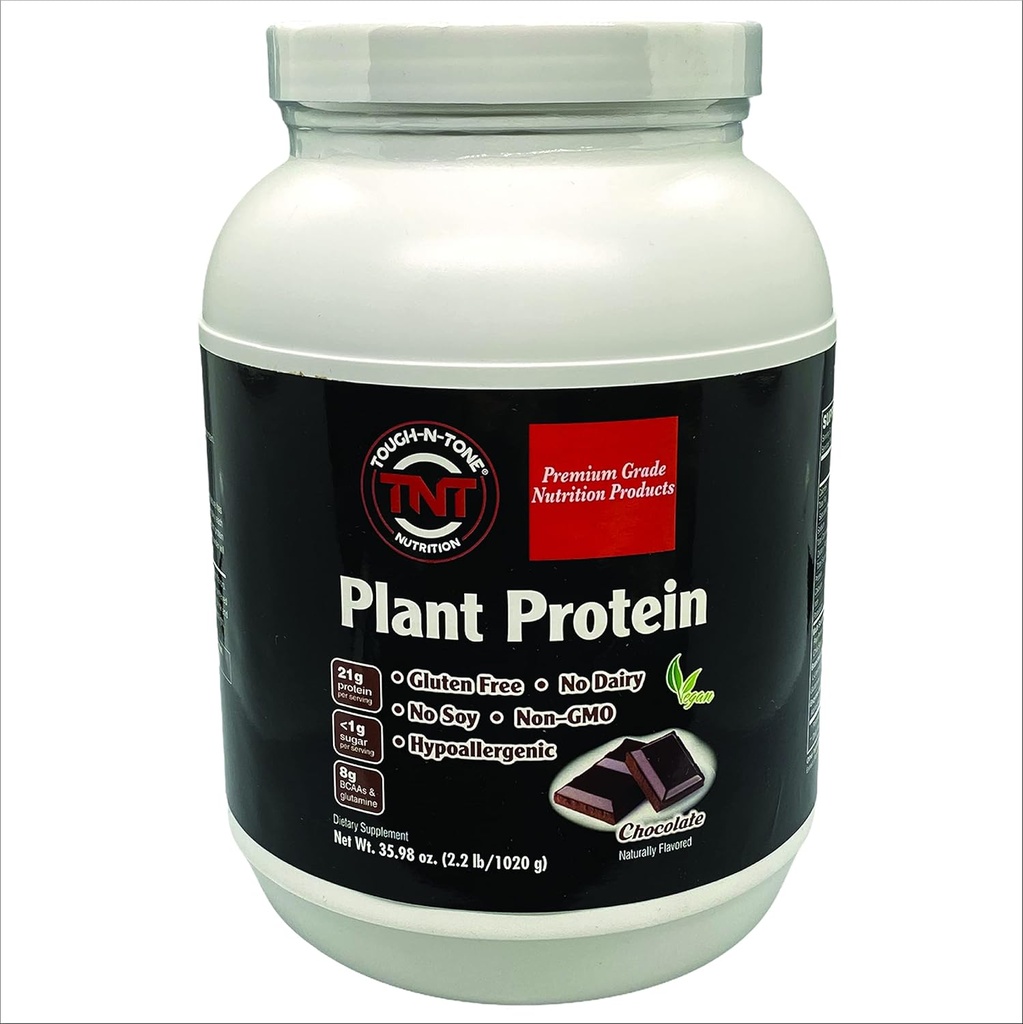TOUGH-N-TONE Premium Grade Plant Protein a Delicious Chocolate Vegan Shake, piselli, mirtillo, chia, e Sacha inchi, Omega-3 EFA, Vegan & Vegetariano no Latticini no grano no Gluten no Soy