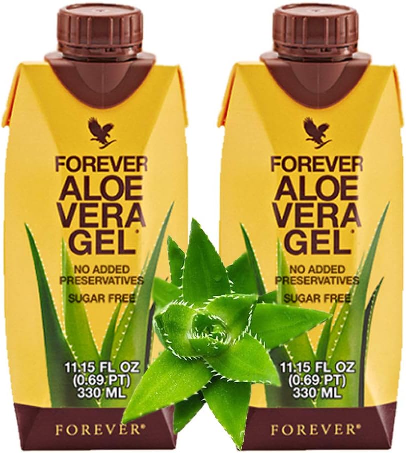 Per sempre Living Aloe Vera Gel® Minis (330mL/11.15oz Ogni) 99,7% Pure Inner Leaf Aloe Vera Gel, Nessun Preservativi Aggiunto. Senza glutine (Pacchetto di 2)