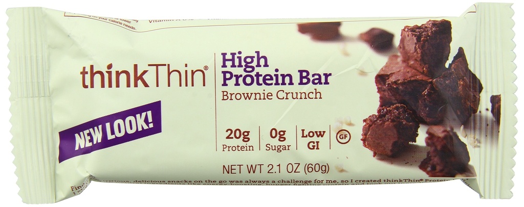 ThinkThin High Protein Bar, Brownie Crunch, 60 g, Bar, 10 conte