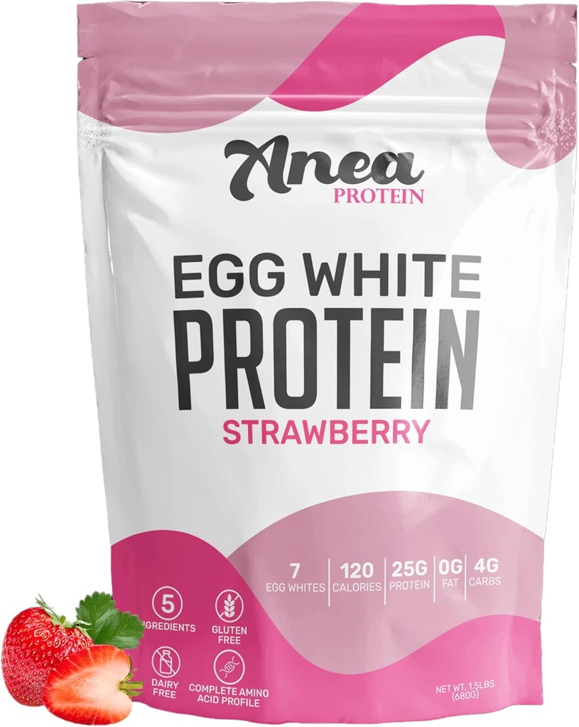 Polvere di proteine bianche | 25g Protein | Latticini Free | Gluten Free | Grass Free | Aminoacidi | Valore biologico elevato (1,5 Pound (Pack of 1) (1,5 Pound (Pack of 1), Fragola)
