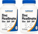 Nutricost Zinc Picolinate 50mg, 240 Capsule Vegetariani (2 Bottiglie) - Gluten Free e Non OGM