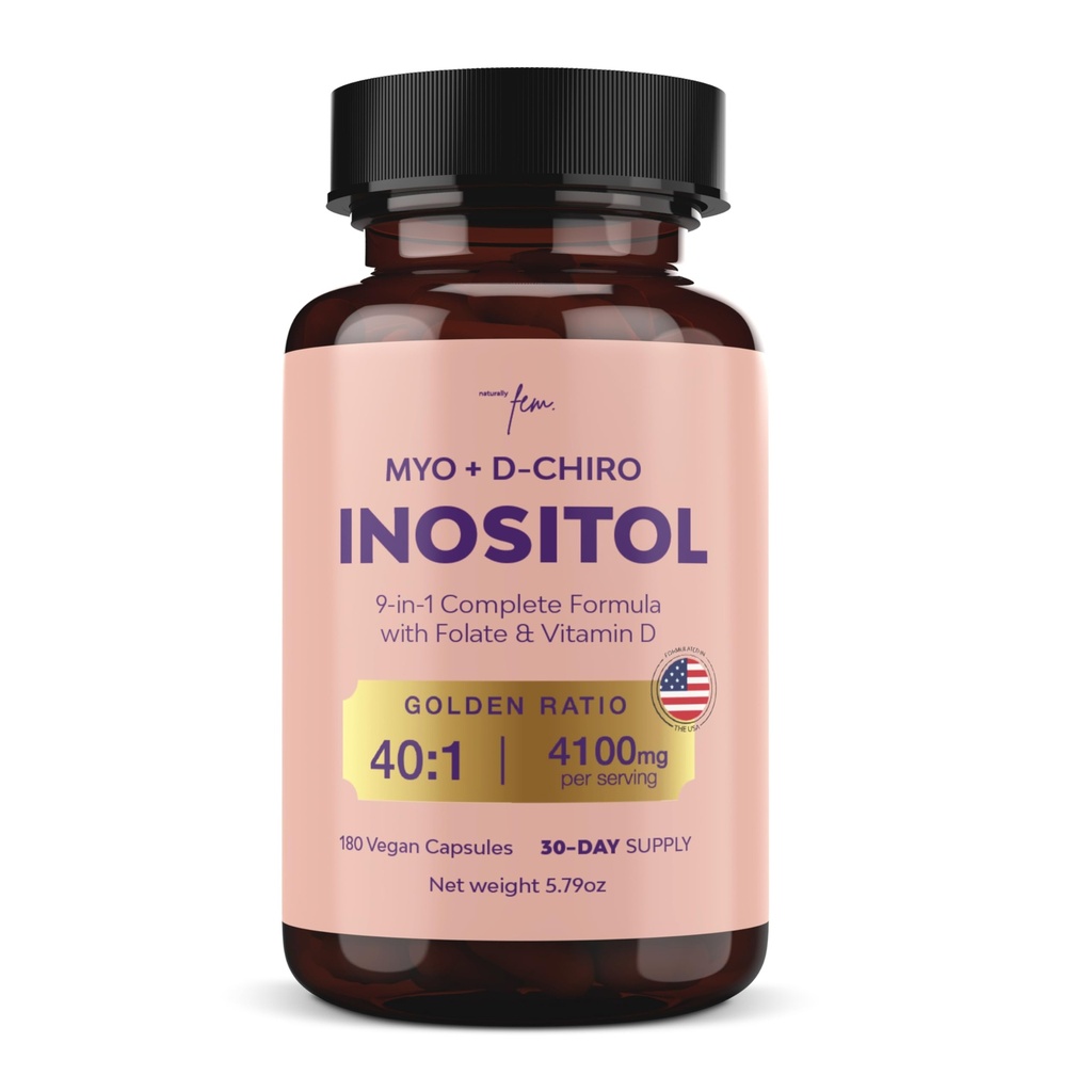 QSTA Myo-Inositol & D-Chiro Integratore inositolo per le donne 4100mg (40:1 Ratio) – 9-in-1 Supporto ormonale e metabolico con Folate, Vitamina B6, B12, D3, Zinc & Chromium