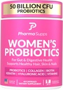 Probiotici avanzati per la salute del fegato con capelli, pelle, & Nails Vitamins Support - 50 miliardi di CFU w/Collagen, Biotin & Keratin - Integratore probiotico per la salute digestiva & Bloating Relief.