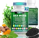 Moss 7000mg - Olio di semi neri 2000mg - Ashwagandha 1000mg - Bladderwrack 1000mg - Turmeric 1000mg - Burdock 1000mg - Vitamina C 90mg - Vitamina D3 1000IU - Minerali multipli 350mg - 180 Capsule