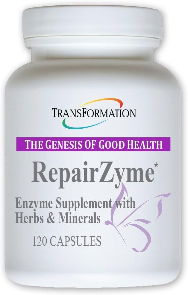 TRASFORMAZIONE IL GENESIS DI GOOD HEALTH RepairZyme High-Potency Digestive Enzime Blend Integratore naturale con estratti di erbe e minerali essenziali per Gut, Digestione e benessere generale, 120 Capsule
