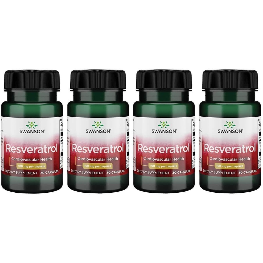 Swanson Resveratrolo 100 100 Milligrammi 30 capsule (4 Confezione)