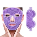 ZNÖCUETÖD Maschera per occhio di ghiaccio di raffreddamento per la riduzione del poffiness, borse sotto gli occhi, seno, rossore, sollievo del pavimento, cerchi di maiale, emicrania,Hot/Cold Pack con Soft Plush Backing (Purple(1* Maschera per occhi+1*Face))
