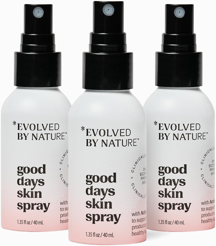 Evoluto da Natural Body Spray & Face Mist per Eczema-prone skin, Good Days Skin Spray, 3 Pack, Clinically Proven Body & Facial Spray, Aiuta a ridurre l'irrigazione & Redness della pelle secca e sensibile