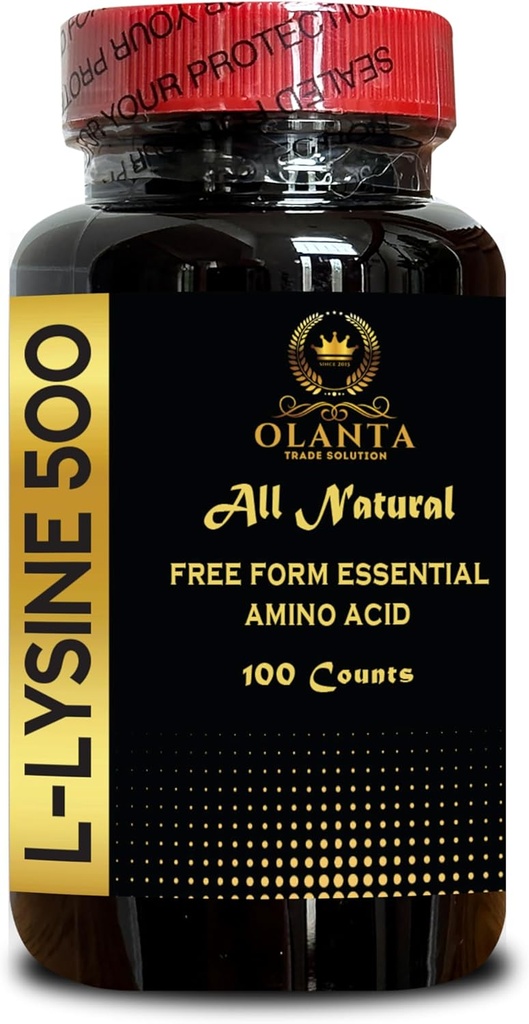 L-LYSINE 500 - Integratore L-Lysine per la salute degli occhi Sintesi del collagene e supporto immunitario, Aminoacido essenziale ad alta resistenza, assunzione giornaliera di lisina - 1 bottiglia 100 conteggi