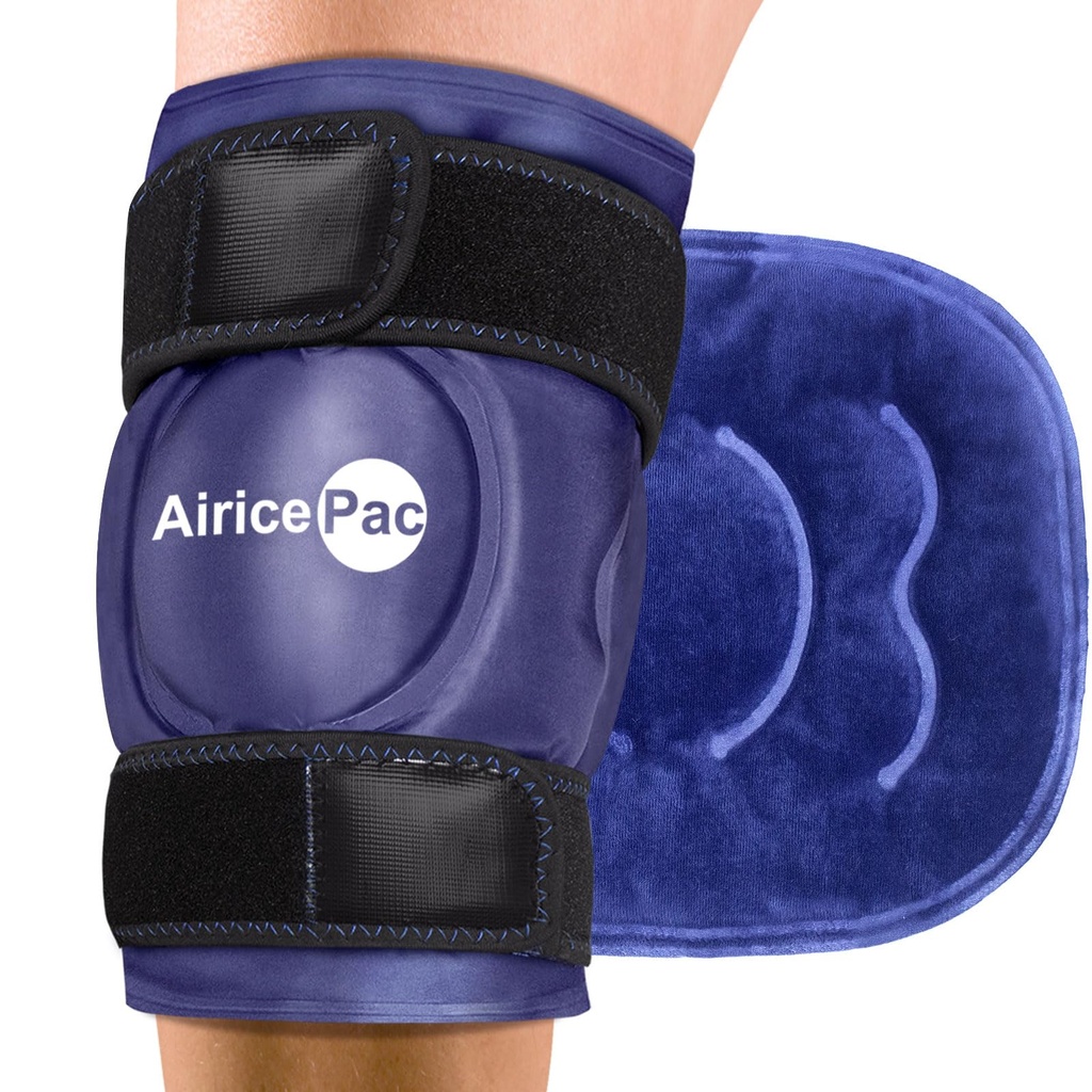 Pacchetto ghiaccio per il sollievo del dolore del ginocchio, Avvolto di ghiaccio riutilizzabile per le lesioni, Gonfiore, Chirurgia di sostituzione del ginocchio, Terapia di compressione fredda per l'artrite, Meniscus Tear e ACL, Blu
