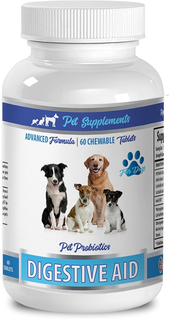 dog treats for bad breath - DOG DIGESTIVE AID PROBIOTICS - NATURAL APPROACH - SOLUTION TO BAD BREATH AND GAS - COUNTER DIARRHEA - dog probiotics packets - 1 Bottle (60 Treats)