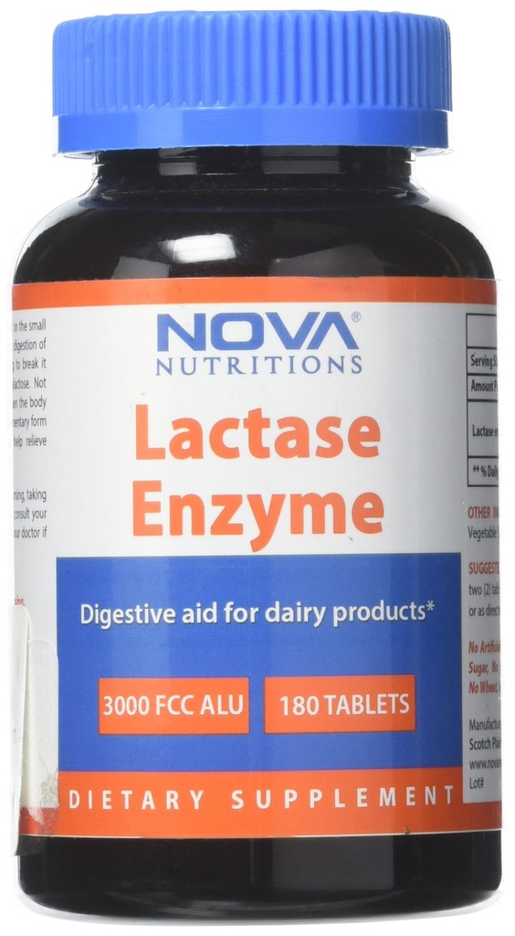 Nova Nutritions Lactase Enzyme 3000 FCC ALU 180 compresse