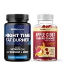 MAV NUTRITION Night Time Fat Burner Capsule e Melatonin & ACV | Metabolismo Booster notturno per Stomach Fat Burning Support con Melatonin & ACV | 1 Mese di alimentazione