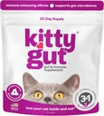 KittyGut 3-in-1 Organic Cat Probiotics & Postbiotic Supplement Powder- Made in USA-Probiotics for Cat Promote Gut Health and Cat Digestive Support, Diarrea e Vomiting (60g)