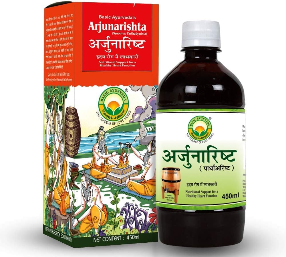 THRU Arjunarishta Syrup | 450ml | Hypertension | Chest Problem | Mantenere il livello di colesterolo | Tonico cardiaco erboso | Migliorare la salute della stomach
