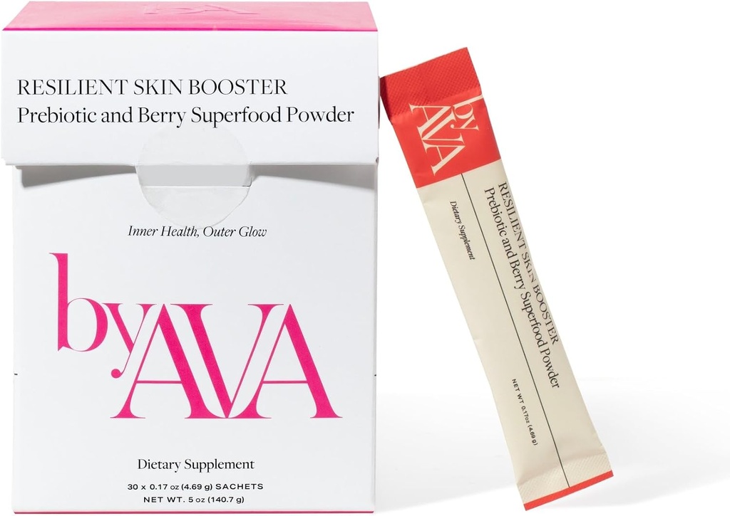 byAVA Resilient Skin Booster | Prebiotico e Berry Superfood Powder | 30 Servings | Pelle di Glowing, Gut Health Support