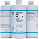 Zinco Liquido - Sostegno Immune giornaliero Zinco Solfato, Integratori di Zinco Liquido, Integratori di Detox & Skin Care, Bambini & Vitamine Adulti, Vitamine Liquide, Zinco per Bambini, Senza Glutine, Vegan (32 oz)