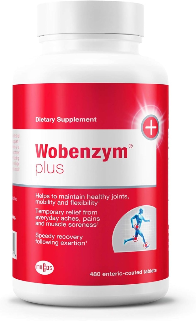 Douglas Laboratories Wobenzym Plus - Joint Support & Muscle Recover*y - Con Bromelain, Rutin & Trypsin - Proteolytic Enzymes - Compresse enteriche - 480 Tablet
