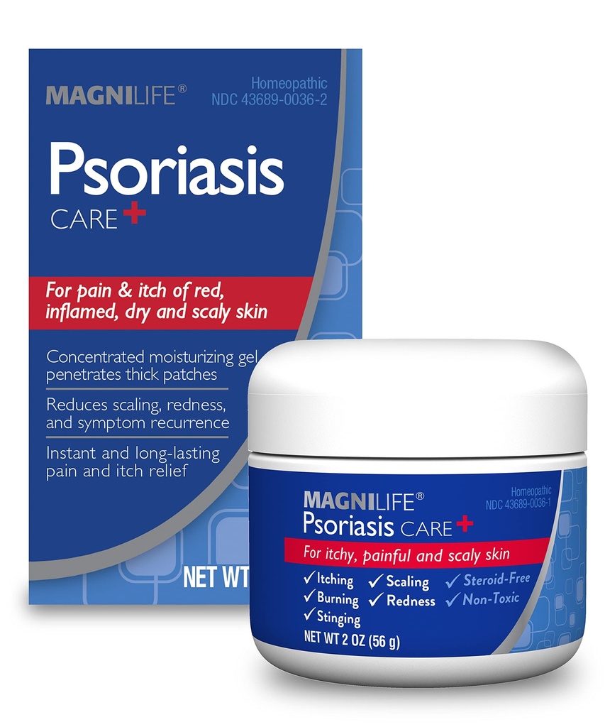 MagniLife Psoriasis Care+, Natural Itch and Pain Relief, Moisturization Aiuta a ridurre la Redità, Scalare e Flaking su Body & Scalp - Unscented, Non tossico - 2oz