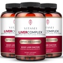 VITASEI Liver Cleanse Detox & Riparazione, Complesso di fegato W/Milk Thistle Extract, Garcinia, Curcumina C3, Support Herbal Supplement, Detox Formula per le donne & uomini, 60 Capsule (Pack of 3)