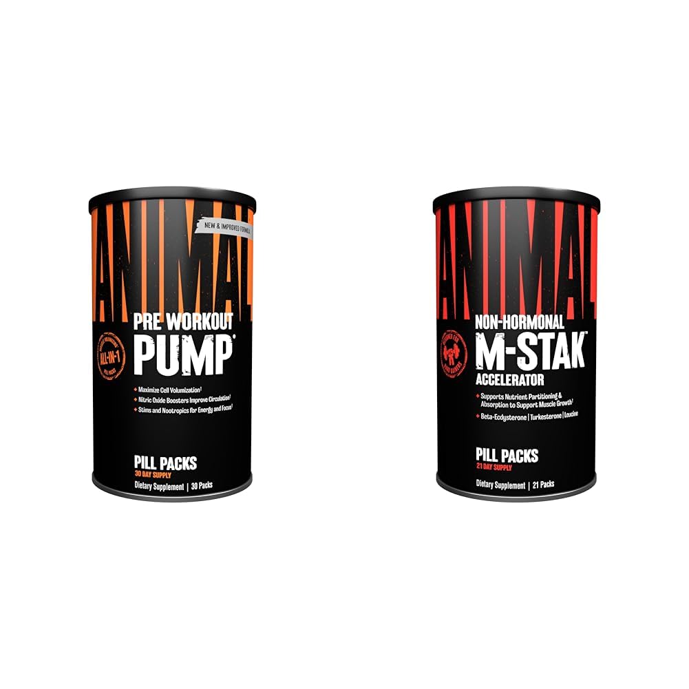 Animal Pump Preworkout (30 Conte) M-Stak Muscle Building Stack (21 Conte)