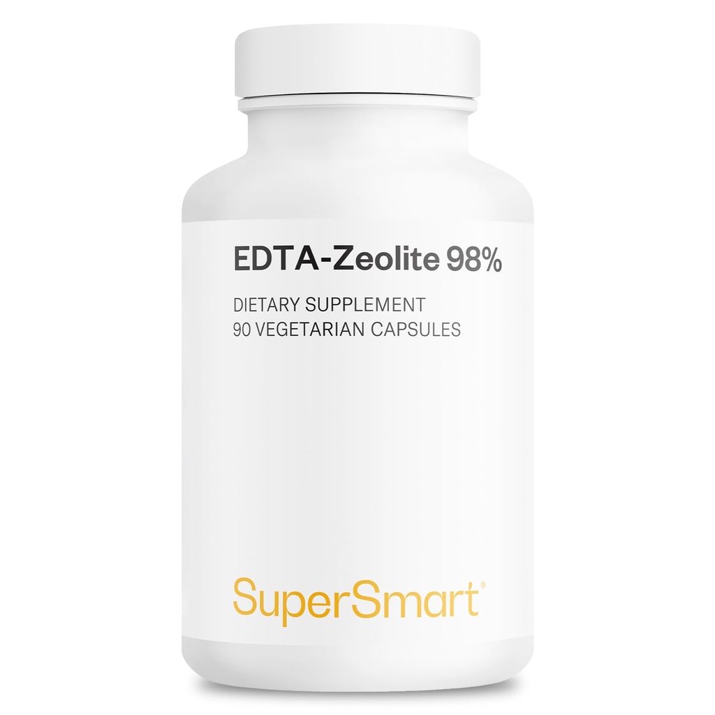 Supersmart - EDTA Zeolite 98% (Formula avanzata) - con Milk Thistle & Parsley - Integratore ad alta potenza | Made in USA | Non OGM & Gluten Free - 90 Capsule Vegetariani