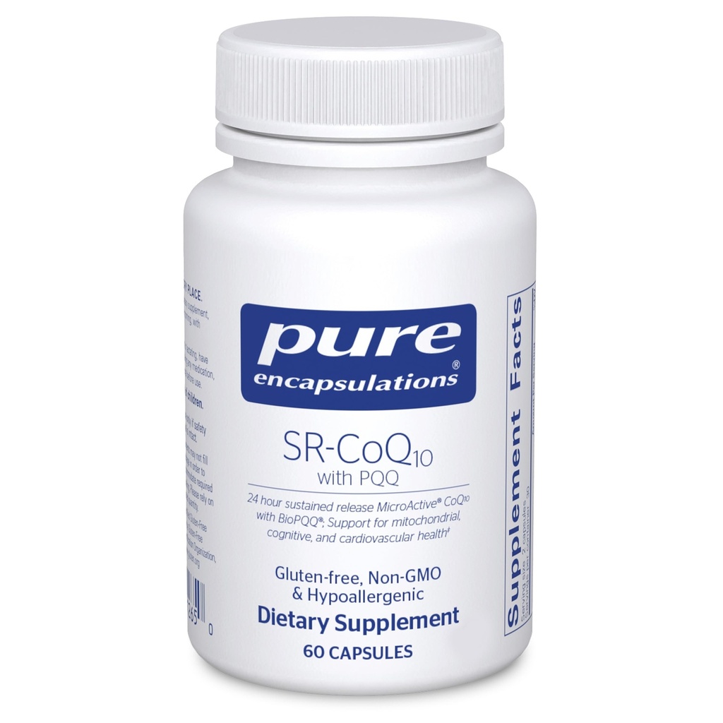 Pure Encapsulations SR-CoQ10 con PQQ - Heart Health Support* - Tecnologia di rilascio prolungata - Supplemento agli antiossidanti - Gluten Free, Vegetariano e Non OGM - 60 capsule