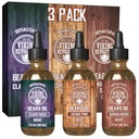 Viking Revolution Beard olio per gli uomini 3 Pack - Natural Mens Beard olio Varietà Set - Sandalo, Pino e Cedro, Clary Sage Scents - Beard Condizionamento e idratante per un Cuscinetto sano (3 Pack, 1oz)