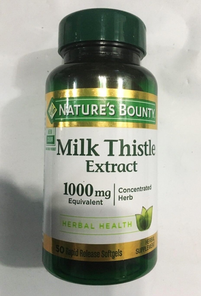 Natural's Bounty Milk Thistle 1000mg, Herbal Health Supplement, Daily Supplement, Gluten Free, Rapid Release Softgels, 50 Ct