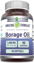 Incredibile formula Borage Oil Supplement | 2000 Mg Per Serving | Softgels | Non-GMO | Gluten-Free | Made in USA (1 Pack, 90 Count)