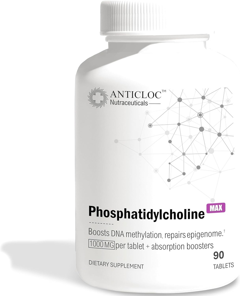 Premium Phosphatidylcholine PC 1000MG Per Tablet | 90 Day Supply | 5X Ultra Absorption | Max Strength | Boosts Methylation & Epigenome Health | Anti-Aging