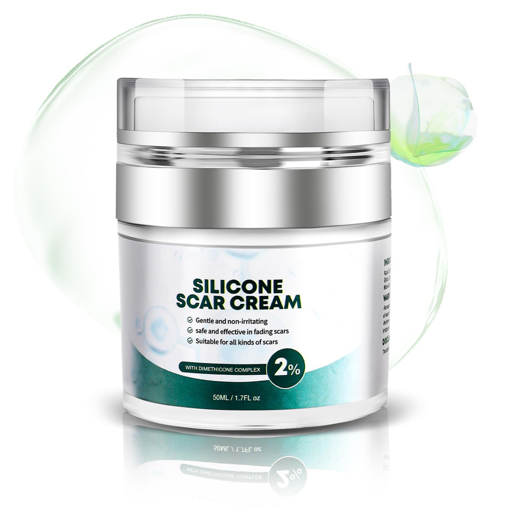 Crema cicatrice avanzata, Gel di silicone per cicatrici, Crema professionale per la rimozione della cicatrice per cicatrici chirurgiche, Segni elasticizzati, Cicatrici vecchie e nuove 1.7 oz(50ml)