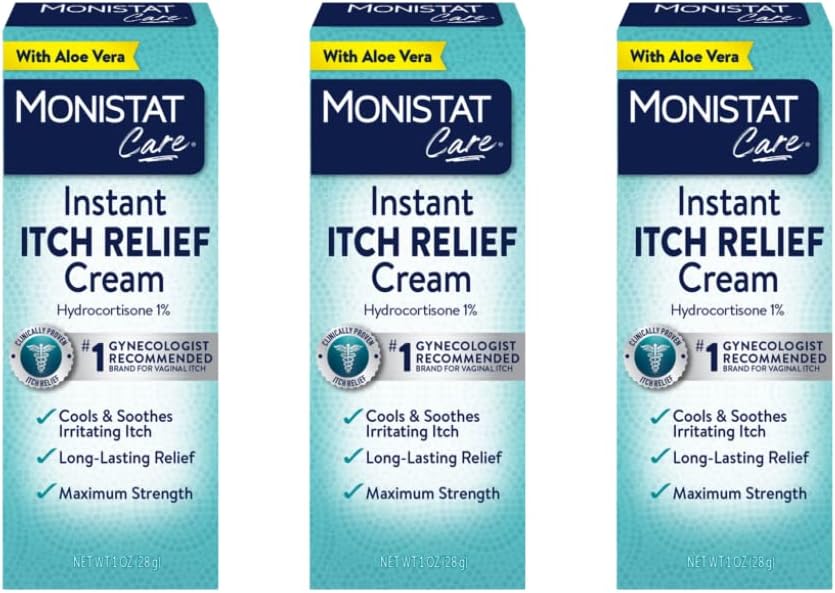 Monistat Care Instant Itch Relief Cream | Max Strength | Cools & Soothes | Packaging May Vary | 1 Ounce Every | Confezione da 3