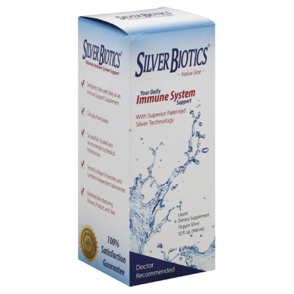 Silver Biotics Advanced Silver Technology, SilverSol Ag4O4 10 PPM Supporto immunitario | Bio-Hacking Immune Building Natural Support | 32 Fl Oz