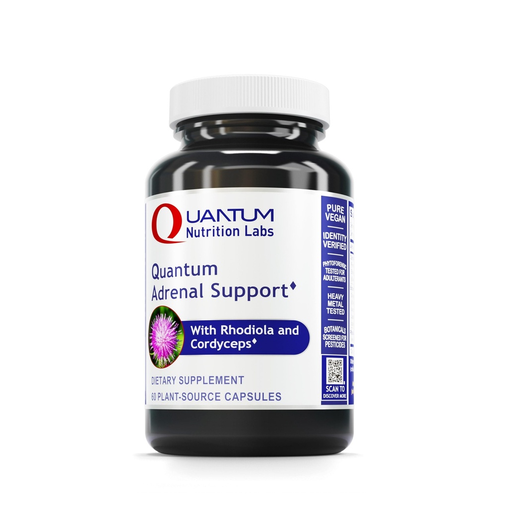 Quantum Nutrition Labs Quantum supporto adrenale- Supplementi di supporto alla salute surrenale, supporto per la fatica e promuovere la calma, le vitamine surrenali Gland, Rhodiola Rosea, Organic - 60 capsule vegane