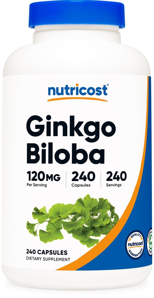Nutricost Ginkgo Biloba 120mg, 240 Capsule - Estratto di Ginkgo Biloba Extra - Gluten Free & Non-GMO
