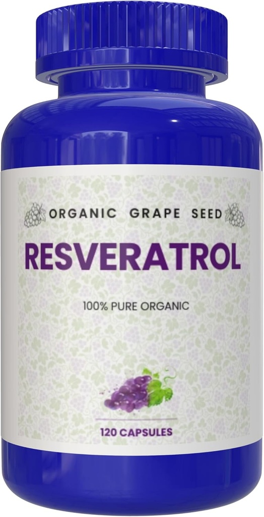 100% puro organico resveratrolo beneficiale, 120 capsule, antiossidanti e trans-resveratrolo, promuove Anti-invecchiamento, supporto cardiovascolare, aumento immunitario, Clarity mentale
