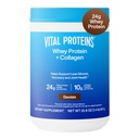 Proteine vitali Whey Protein Powder+ Peptidi di collagene, 24g Protein Supporting Recovery & Joint Health, con Vitamina C, Circa 16 Servings - Chocolate 22.8oz