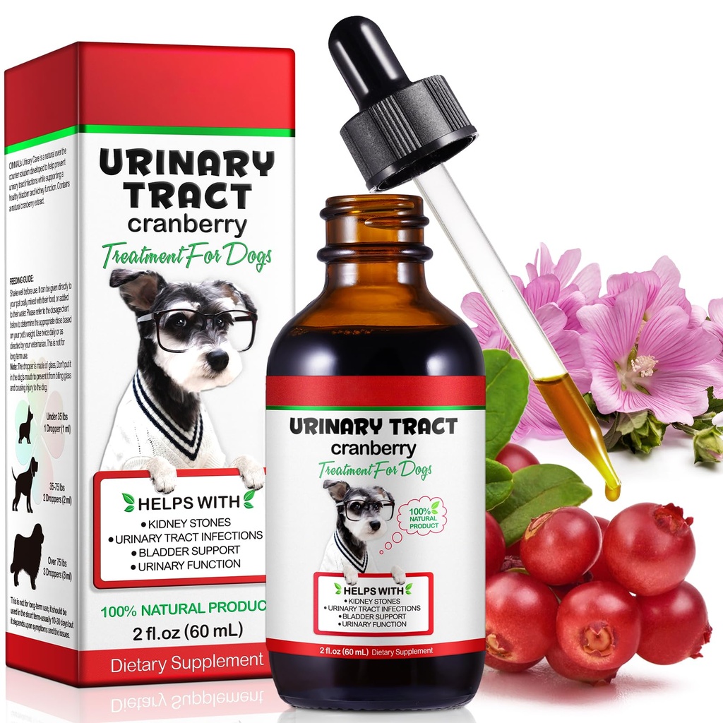 Tratto urinario per cani, trattamento di infezione del tratto urinario del cane Gocce Supporta la vescica, la pietra del rene e il cane UTI, forniture di animali Salute, Bacon Flavor- 60ml / 2.02oz