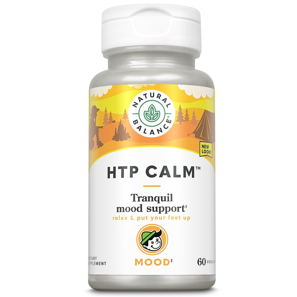 Equilibrio naturale HTP Calm | Integratore a base di erbe Aiuta a sostenere Mood, Relax & Stress | Vitamina B-6, Kava Kava & St. Johns Wort | 60 Caps