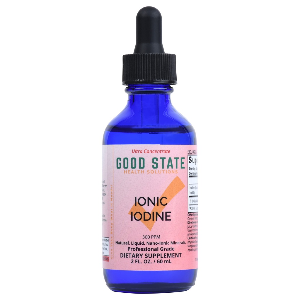 Good State Liquid Ionic Potassium Iodide Supplement | Glass Bottle | Vegan | 150 mcg per 10 gocce | 118 Servings | Supports Thyroid Health, Energy, Immunity, Metabolism | 2 oz.